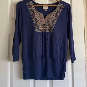 Boho blouse navy blue